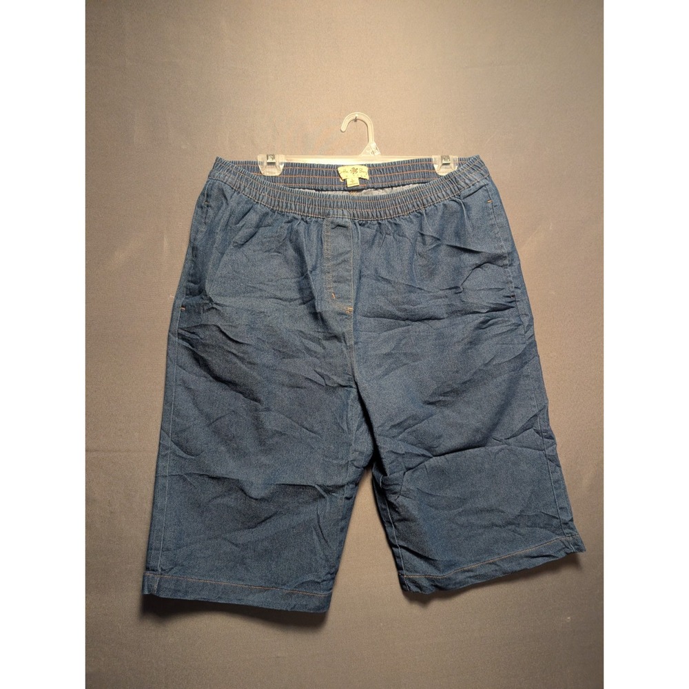 Turtle Bay NY Denim Shorts Womens Large Blue Light Wash Elastic Waist - Lot Of 2